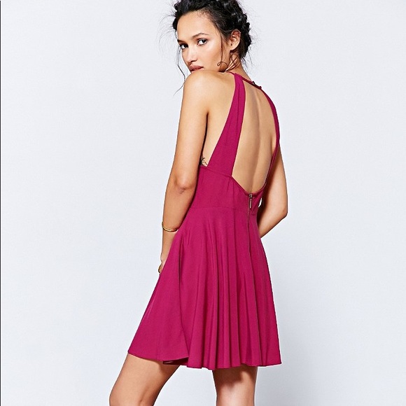 Urban Outfitters • Magenta Cutout Skater Dress - Picture 2 of 8